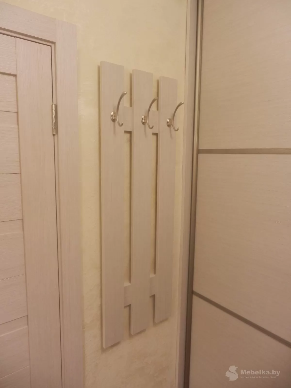 Панель с крючками для верхней одежды возле шкафа-купе